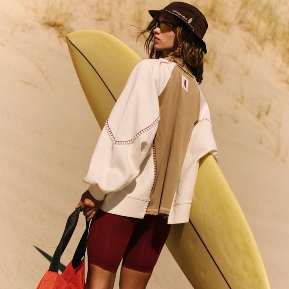 NWT FP Movement Double Header Graphic Crew XS Fern Combo with Pockets! - Picture 2 of 14